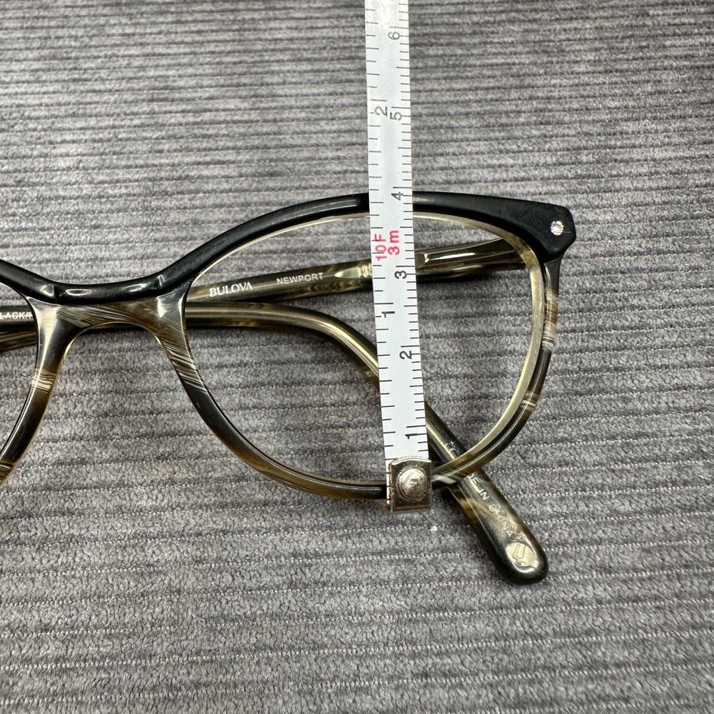 Bulova Newport Black Horn Cat Eye Eyeglasses Frames 52-17-135 NEWPORT BKHRN - Picture 12 of 15